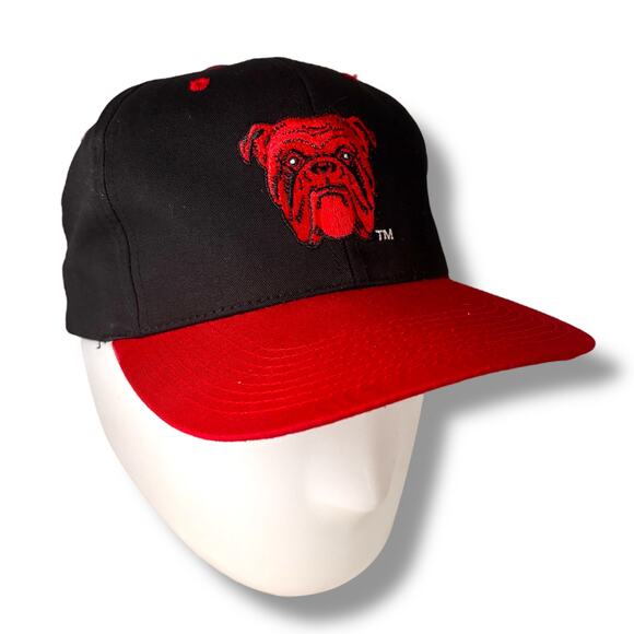 Vintage Other - Vtg 90s Red Dog Beer Snapback Hat Cap Black Red Embroidered Bulldog Logotel
